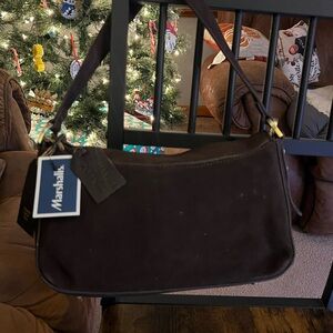 Marshall Dark Brown Men's Bag Bag genuine suede bag 11 x 6 x 4 New with tags